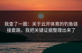 我查了一圈：关于云开体育的钓鱼链接套路，我把关键证据整理出来了