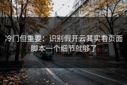 冷门但重要：识别假开云其实看页面脚本一个细节就够了