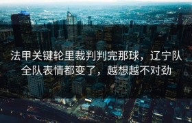 法甲关键轮里裁判判完那球，辽宁队全队表情都变了，越想越不对劲