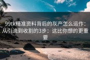 99tk精准资料背后的灰产怎么运作：从引流到收割的3步：这比你想的更重要